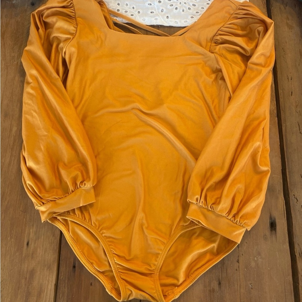 Cheeky Plum golden Long Sleeve leotard NWT 7y